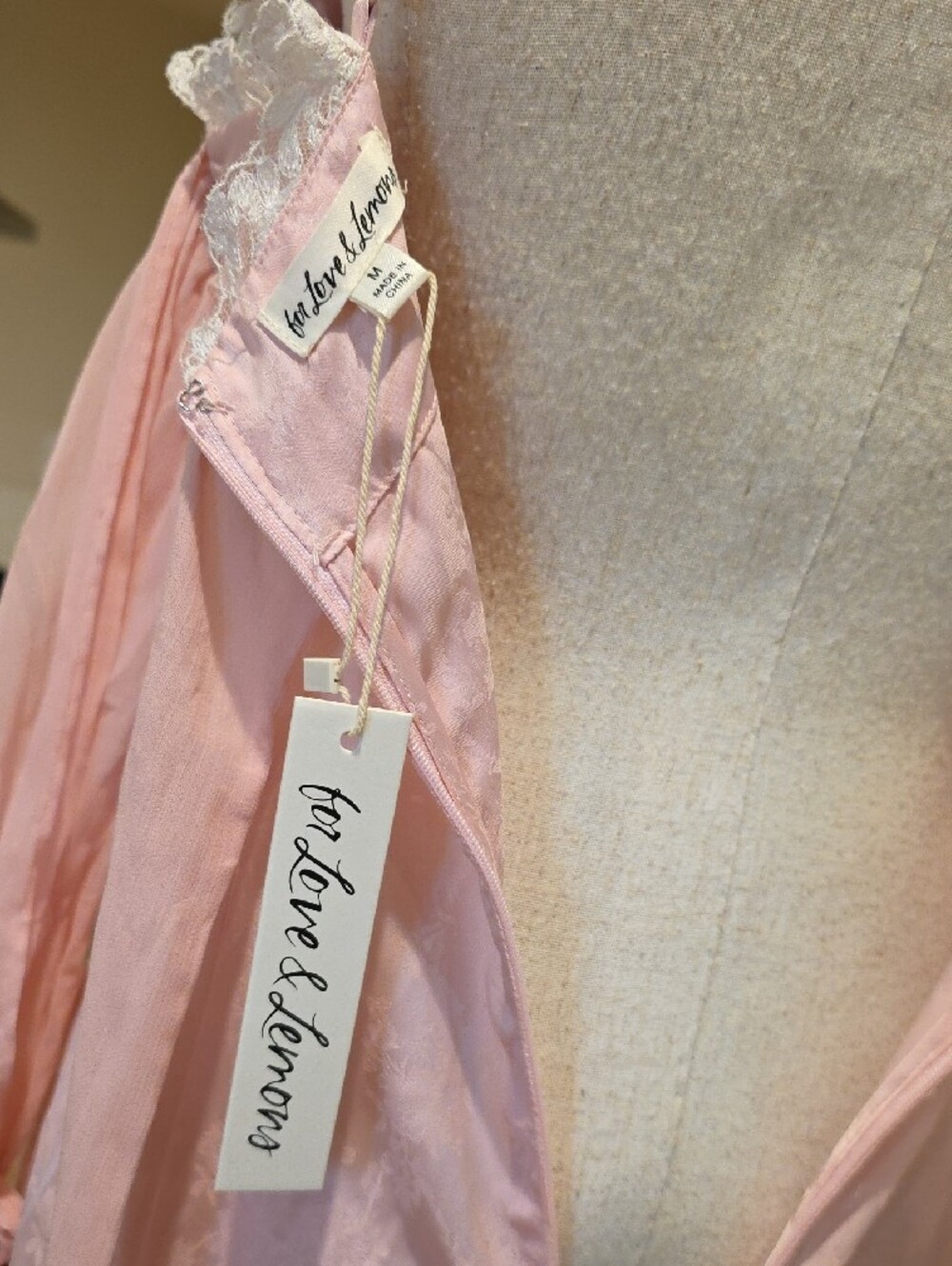 NEW $489 FOR LOVE AND LEMONS SHEILA PINK JACQUARD MAXI DRESS SIZE M - Picture 15 of 15